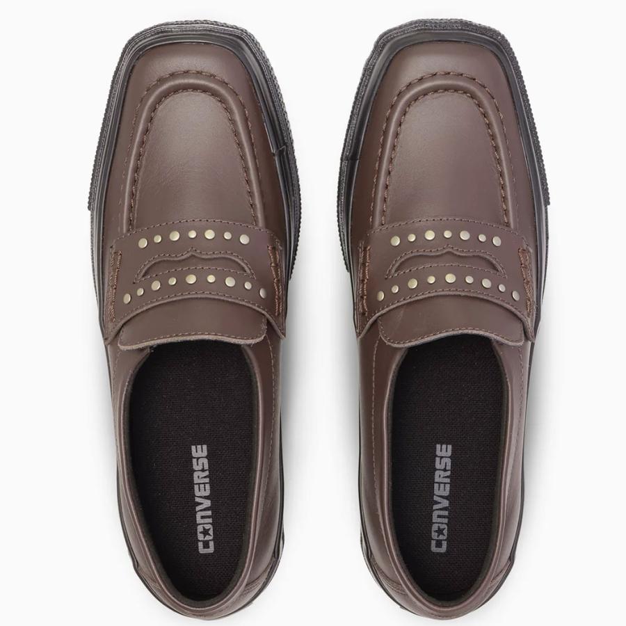 コンバース スニーカー オールスター スクエアトウ ローファー SA ディープブラウン 茶色 レザー 革靴 スタッズ CONVERSE ALL STAR SQUARETOE LOAFER SA 3131848 | CONVERSE | 02
