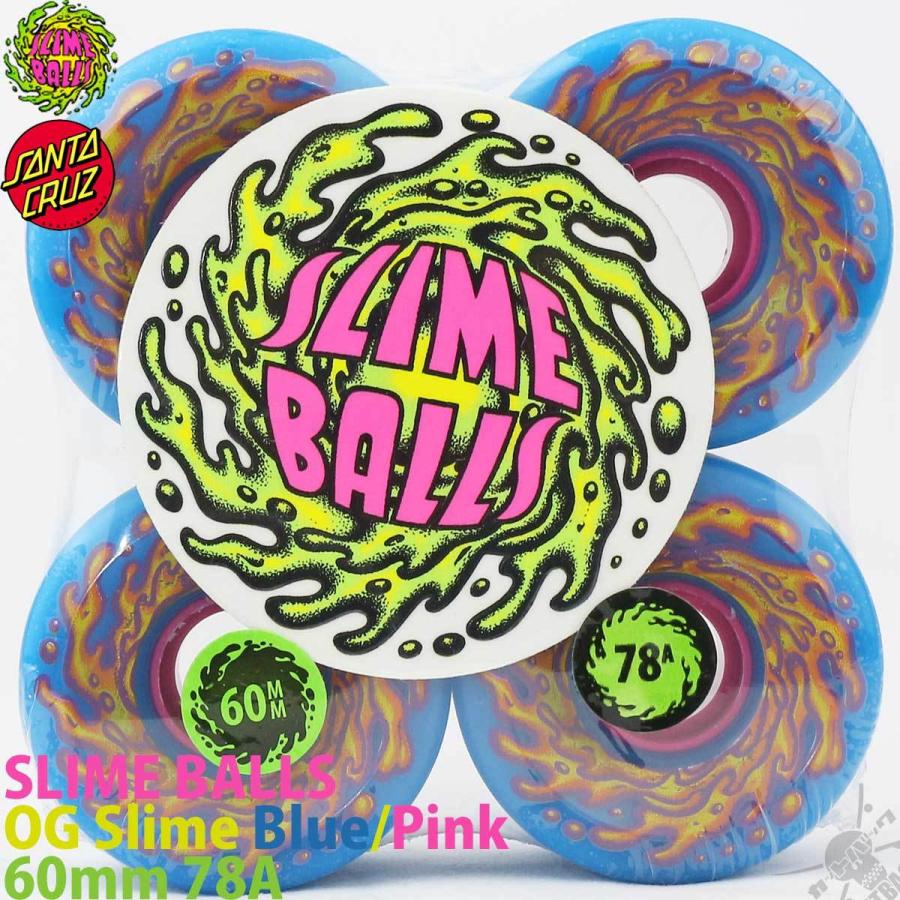 SANTA CRUZ スケボー ソフト ウィール 60mm 78A Blue/Pink Slime SANTA CRUZ スケボー ソフト ウィール 60mm 78A Blue/Pink Slime