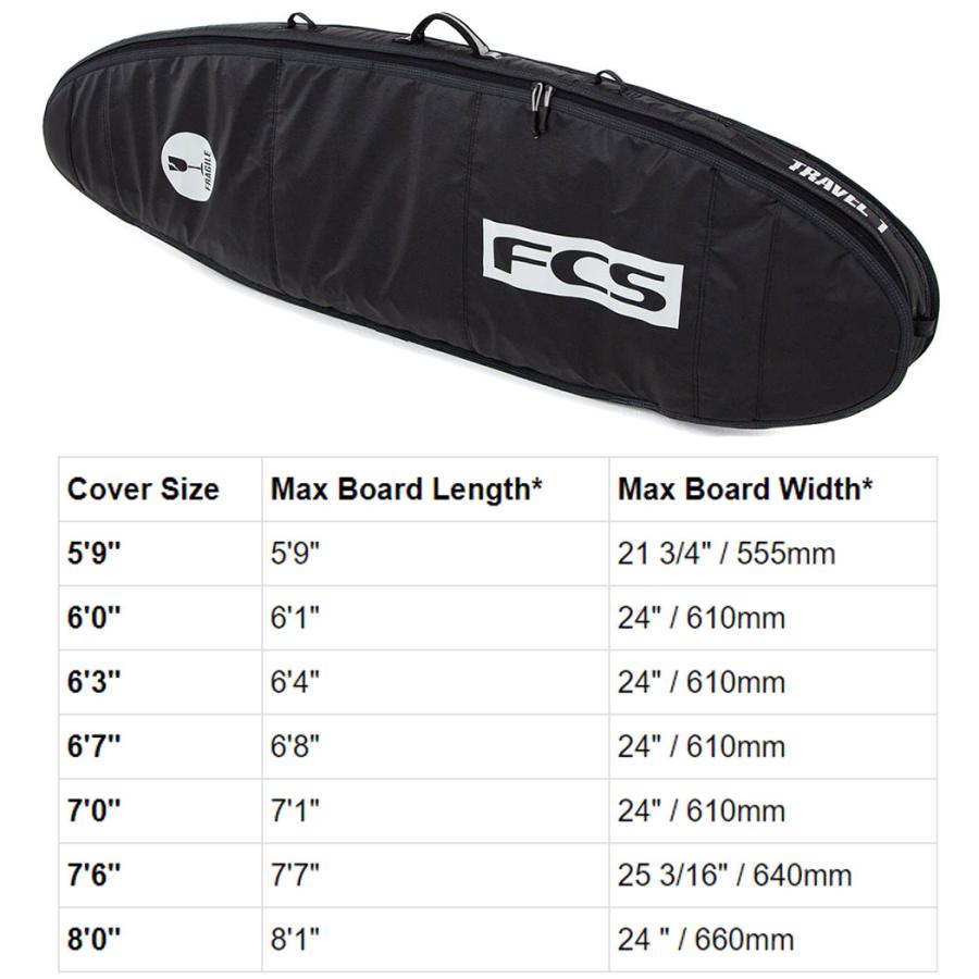 エフシーエス サーフボードケース FCS TRAVEL 1 FUN 6.3 SURFBOARD COVER ファンボード ショートボード用 ハードケース 1本用 トラベル サーフトリップ サーフィ | FCS | 02