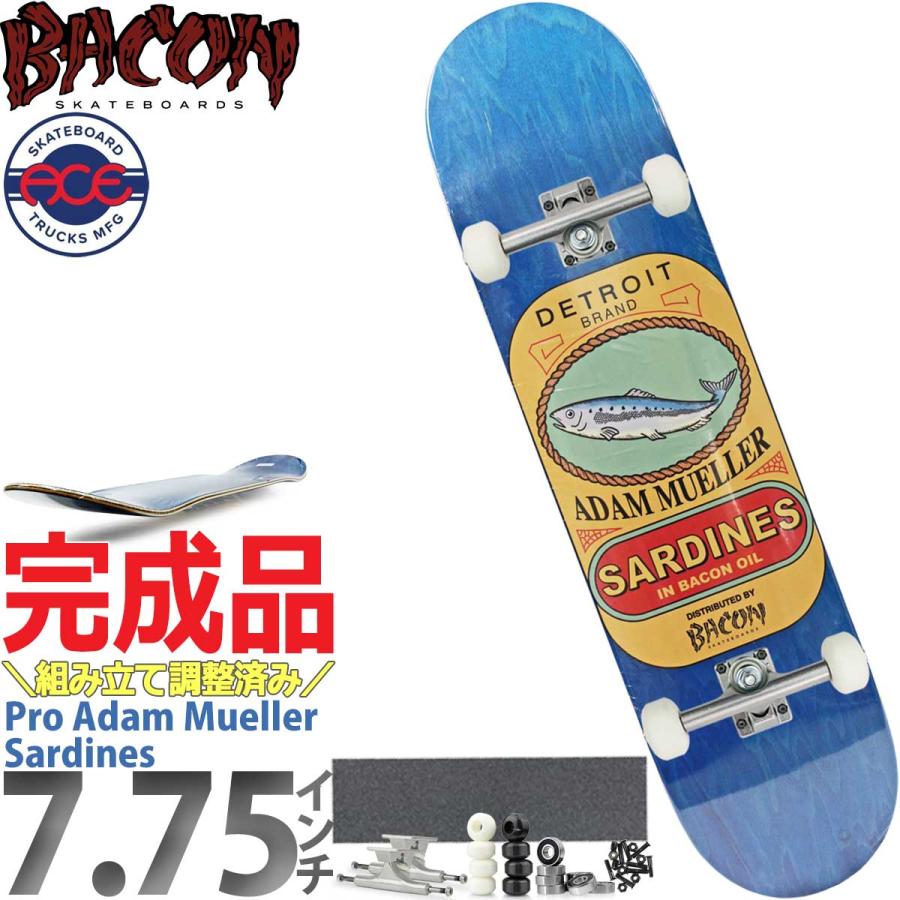 7.75インチ ベーコン スケボー コンプリート 完成品 Bacon Skateboard Pro Adam Mueller Sardines Complete スケートボード 人気 ブランド | ブランド登録なし