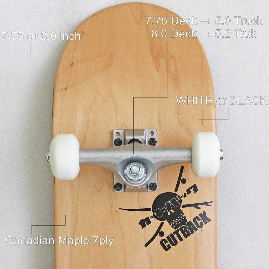 送料無料 新品 USAブランクスケートボード スケボー コンプリート 8.0 BLANK スケボー コンプリート カットバック 7.75 8.0 インチ