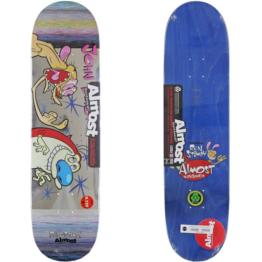 オルモスト 8.125インチ スケボー デッキ Almost Pro Dilo Ren and Stimpy Fingered R7 Deck スケートボード ブランド スケボーデッキ | ブランド登録なし | 01