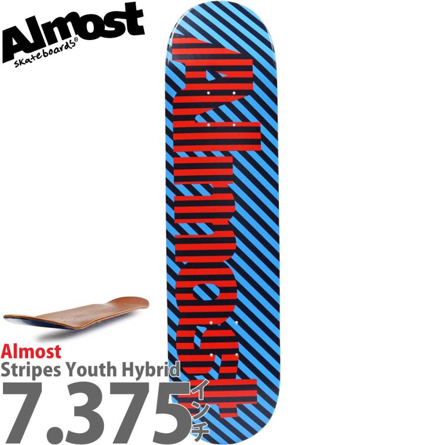 オルモスト 7.375インチ スケボー デッキ Almost Stripes Youth Hybrid Blue R7 Deck スケートボード ユース キッズ ブランド スケボーデッキ 板 | ブランド登録なし