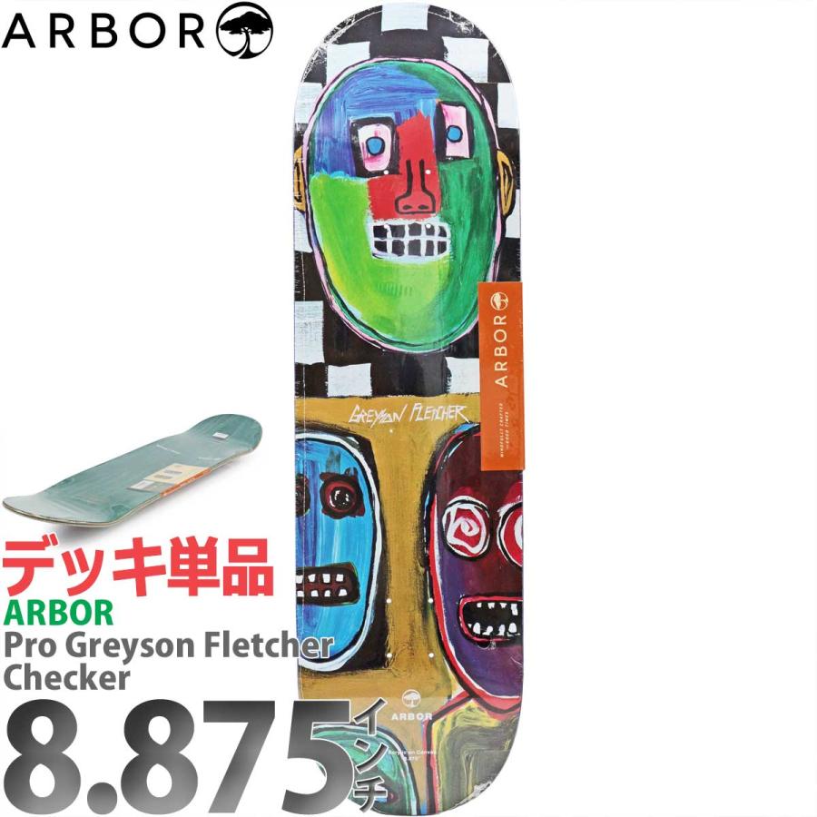 アーバー 8.875インチ スケボー デッキ Arbor Skateboards Pro Greyson Fletcher Checker Deck スケートボード 人気 ブランド スケボーデッキ 板 通販 | Arbor