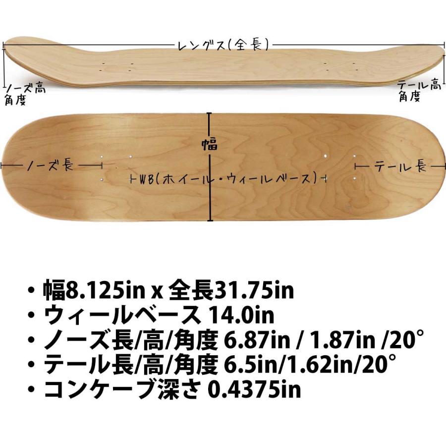 プリミティブ スケボー デッキ 8.125インチ Primitive Skateboards Bounce Deck バウンス 7PLY カナディアンメイプル カットバック | PRIMITIVE | 07