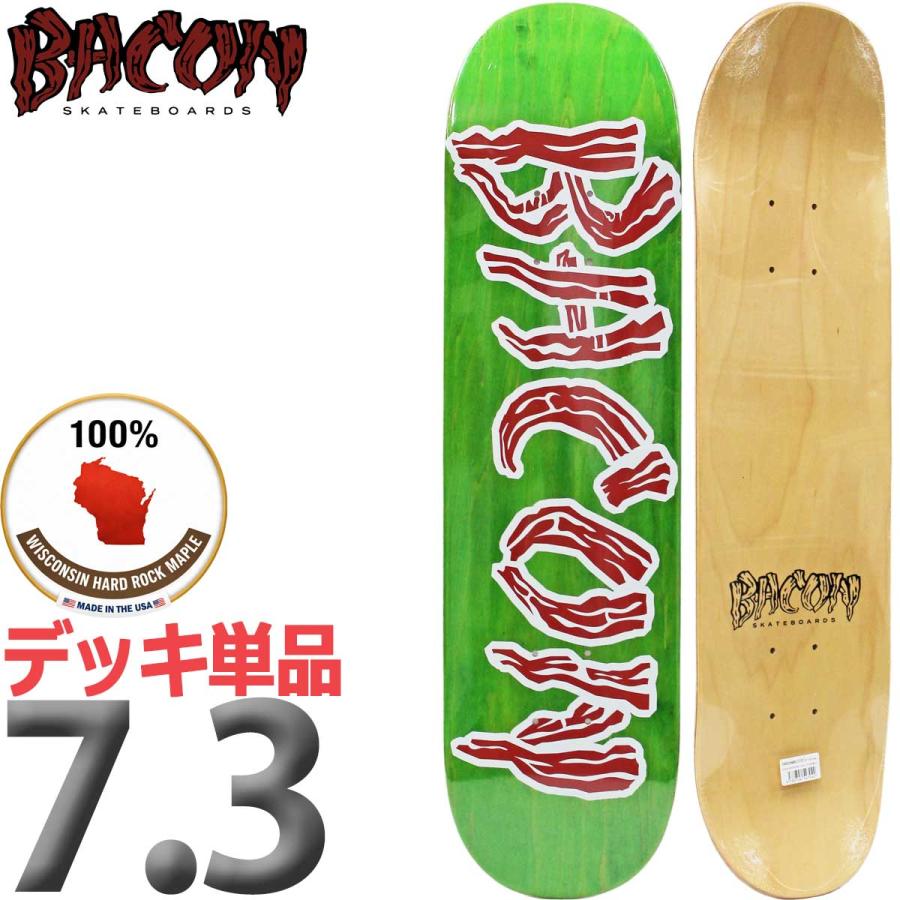 ベーコン スケボー キッズデッキ 7.375x28インチ Bacon OG Logo Grassfiber 6PLY Deck スケートボード ロゴ グラスファイバー 薄い 軽い 高耐久性 | ブランド登録なし
