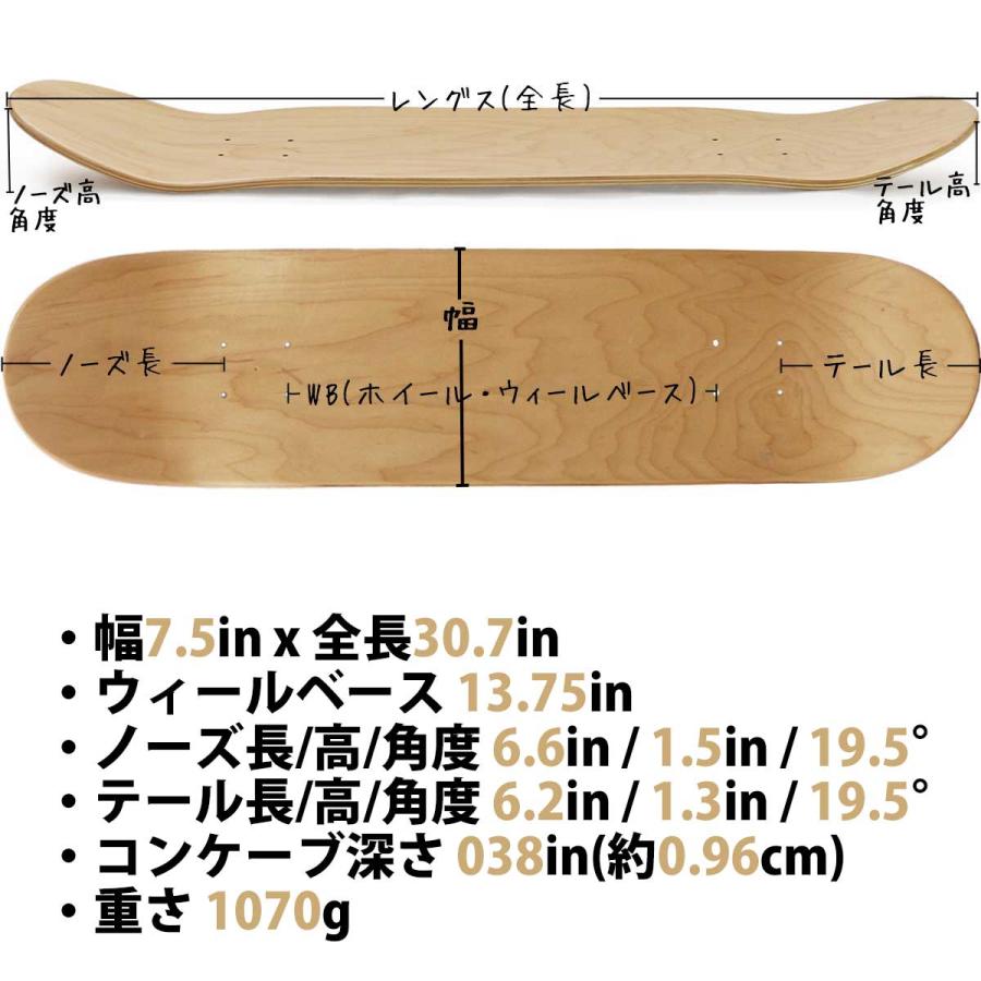 ベーコン スケボー デッキ 7.5x30.75インチ Bacon OG Logo Fiber Grass 7PLY Deck スケートボード ロゴ カナディアンメイプル 強い 弾く 高耐久 | ブランド登録なし | 07