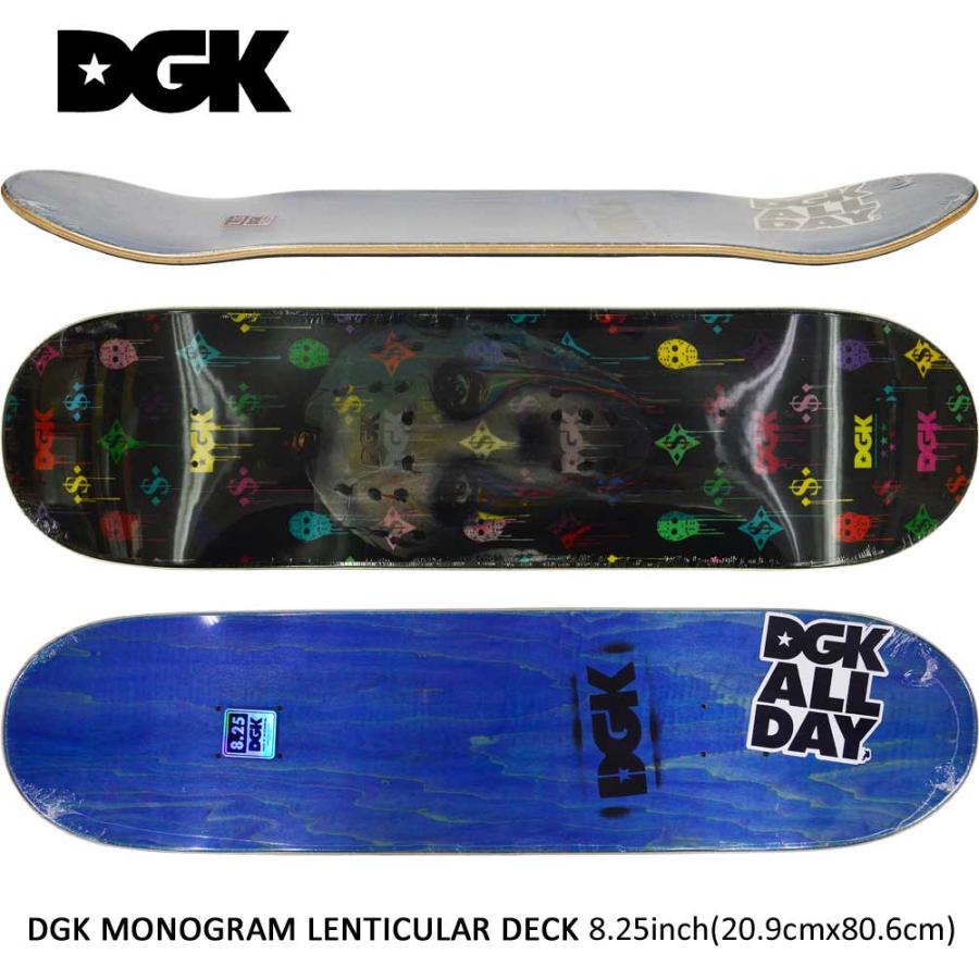 DGK 8.25インチ スケボー デッキ Monogram Lenticular Skateboard スケートボード ストリート パーク スポーツ  人気 ブランド スケボーデッキ カットバック