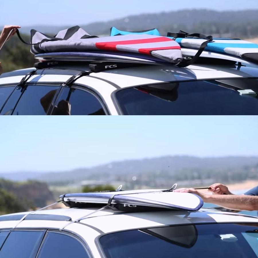 FCS D-RING DOUBLE SOFT RACKS 2列 エフシーエス D-ring ロック ソフトラック ダブル ソフトキャリアー ソフトラック 簡易サーフボードキャリア カー用品 車載 | ブランド登録なし | 10