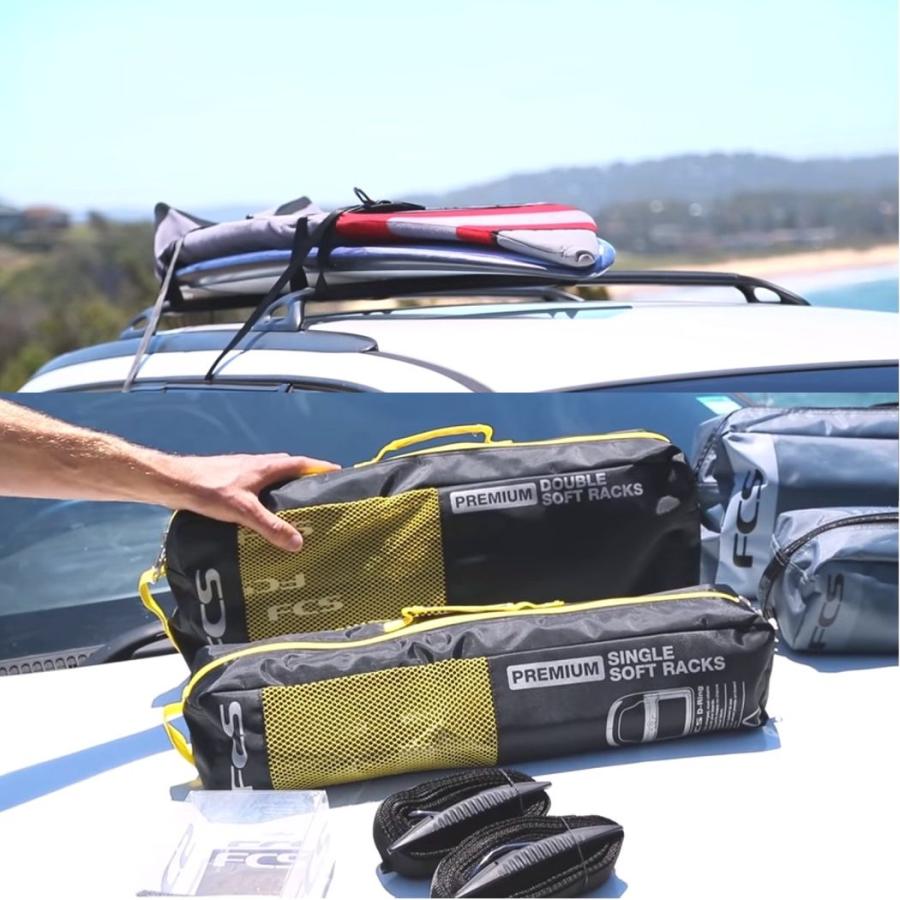 FCS D-RING DOUBLE SOFT RACKS 2列 エフシーエス D-ring ロック ソフトラック ダブル ソフトキャリアー ソフトラック 簡易サーフボードキャリア カー用品 車載 | ブランド登録なし | 05