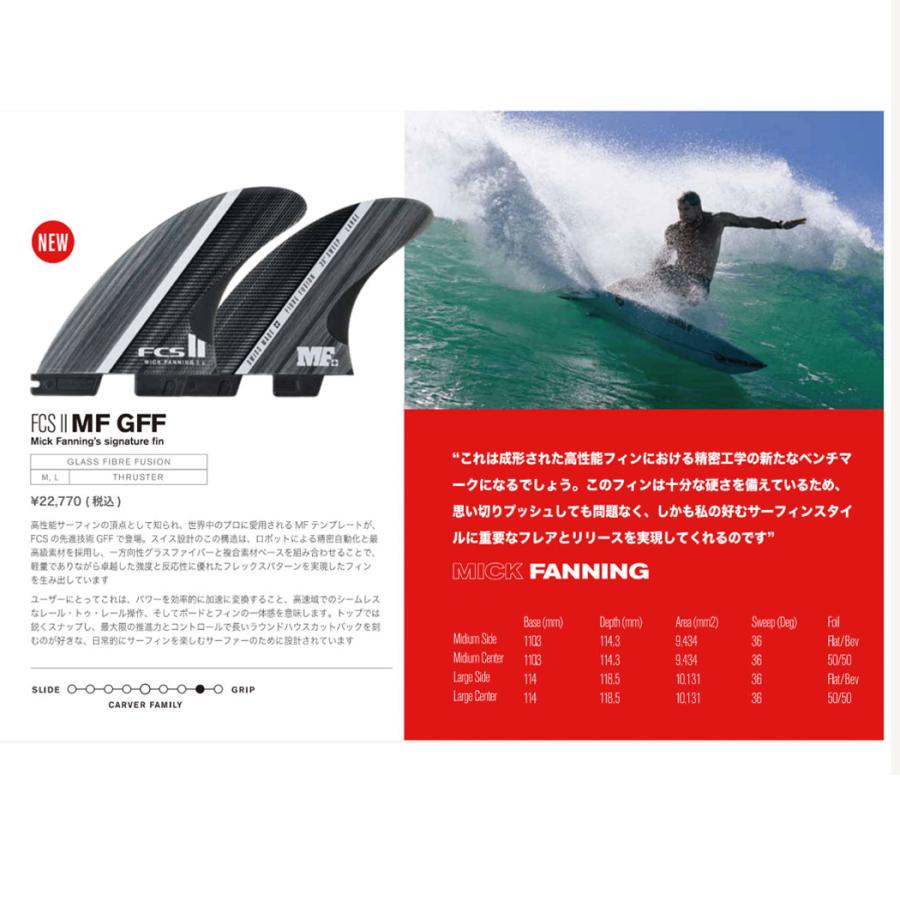 FCS II MF Glass Fibre Mick Fanning Glass Fibre Fusion SWISS MADE Tri Fin Set | FCS | 10
