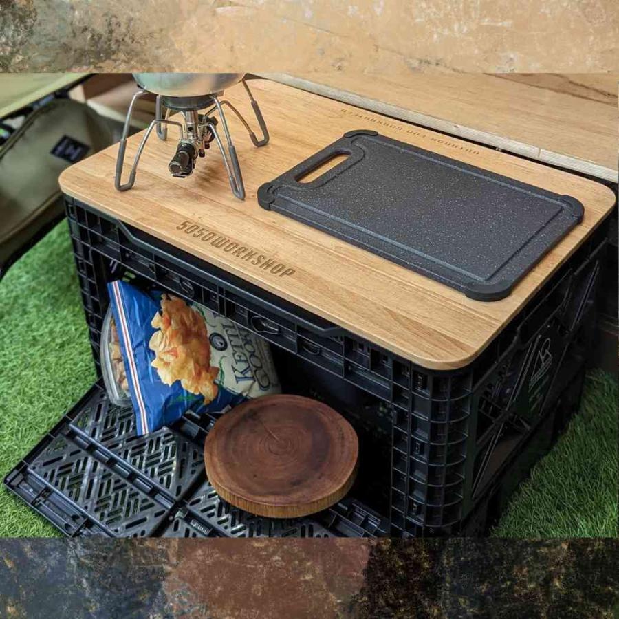 5050workshop SOLID FOLDING CONTAINER 48L 折り畳み式 コンテナ マルチケース テーブル チェア アウトドア キャンプ ボックス 多機能 箱 | 5050WORKSHOP | 12