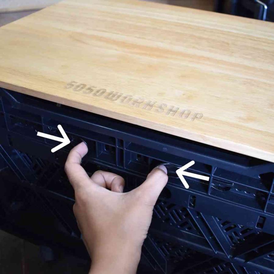 5050workshop SOLID FOLDING CONTAINER 48L 折り畳み式 コンテナ マルチケース テーブル チェア アウトドア キャンプ ボックス 多機能 箱 | 5050WORKSHOP | 06