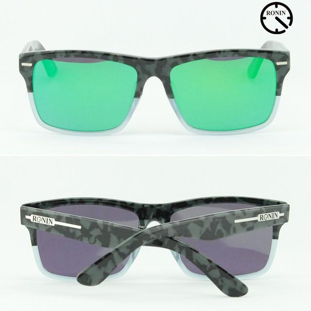 ロニン サングラス ギフト Ronin Eyewear GIFT Polarized Lens Marble Two tone color Green Mirror UVカット 偏光レンズ 人気 かっこいい ブランド | ブランド登録なし | 02