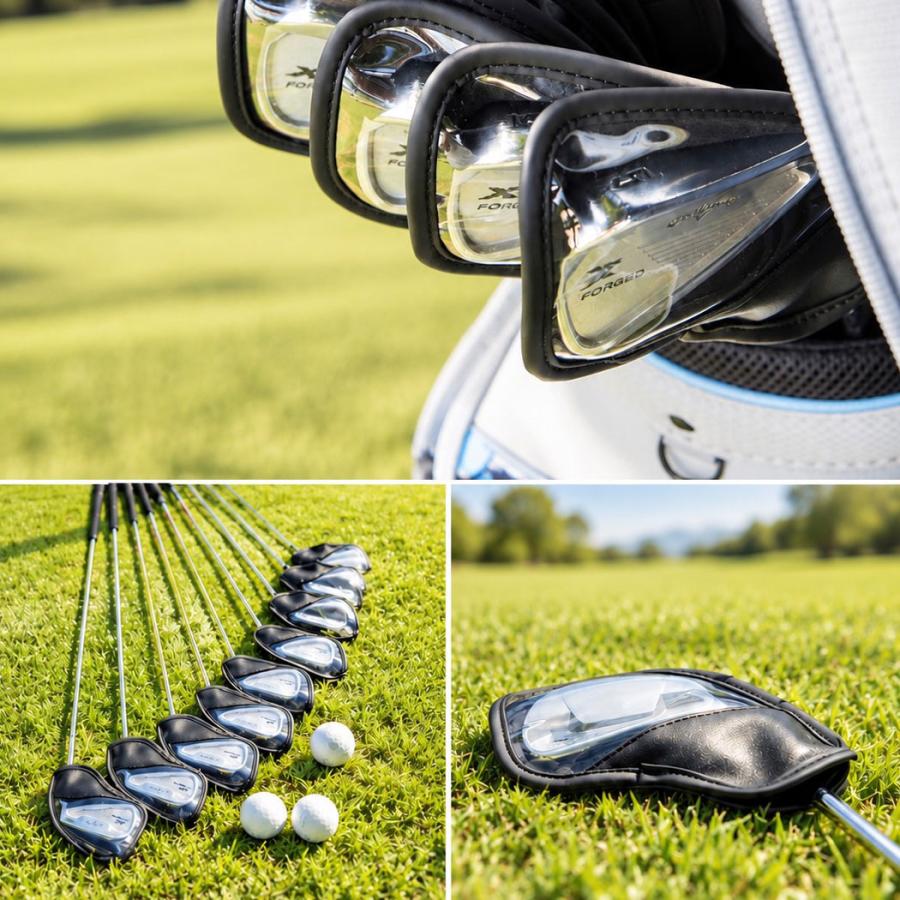 GINO GOLF クリア アイアンカバー 単品 3個セット 6個セット 9個セット 透明 マグネット 開閉 レザー カバー アイアン ヘッドカバー ウェッジカバー クラブカバ | ブランド登録なし | 06