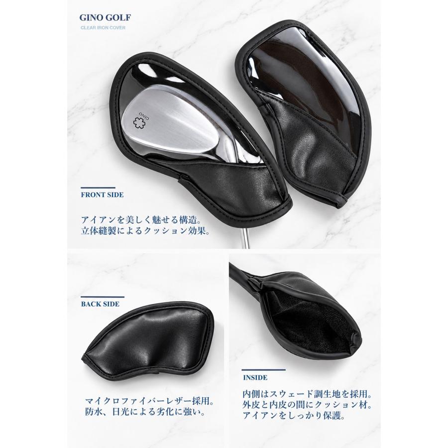 GINO GOLF クリア アイアンカバー 単品 3個セット 6個セット 9個セット 透明 マグネット 開閉 レザー カバー アイアン ヘッドカバー ウェッジカバー クラブカバ | ブランド登録なし | 09