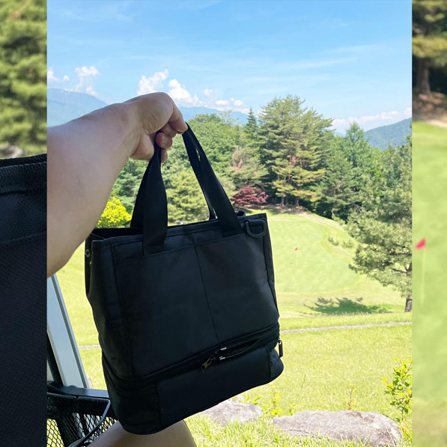 GINO ゴルフ ラウンドトートバッグ 取り外し保冷庫 2段 Black/黒 Grey/グレー ラウンドポーチ カートバッグ ゴルフバッグ レディース メンズ | ブランド登録なし | 12