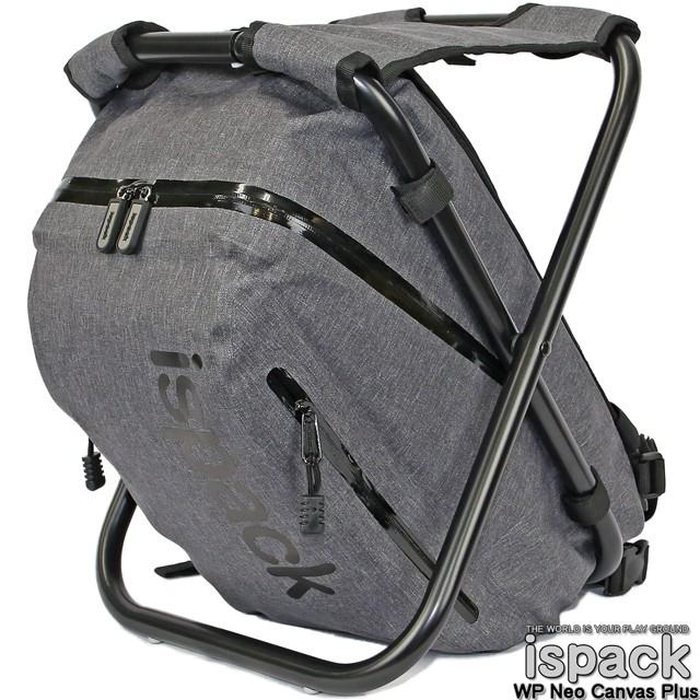 座れる リュック イス 防水 釣り スノーボード ispack イスパック WP Neo Canvas Plus ブラック ネオキャンバスプラス | LOGOS | 01