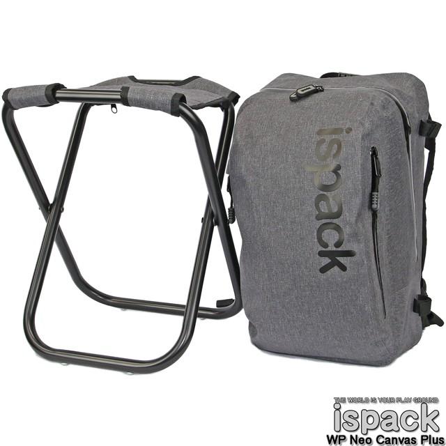 座れる リュック イス 防水 釣り スノーボード ispack イスパック WP Neo Canvas Plus ブラック ネオキャンバスプラス | LOGOS | 03