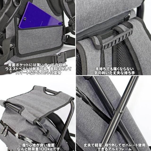 座れる リュック イス 防水 釣り スノーボード ispack イスパック WP Neo Canvas Plus ブラック ネオキャンバスプラス | LOGOS | 05
