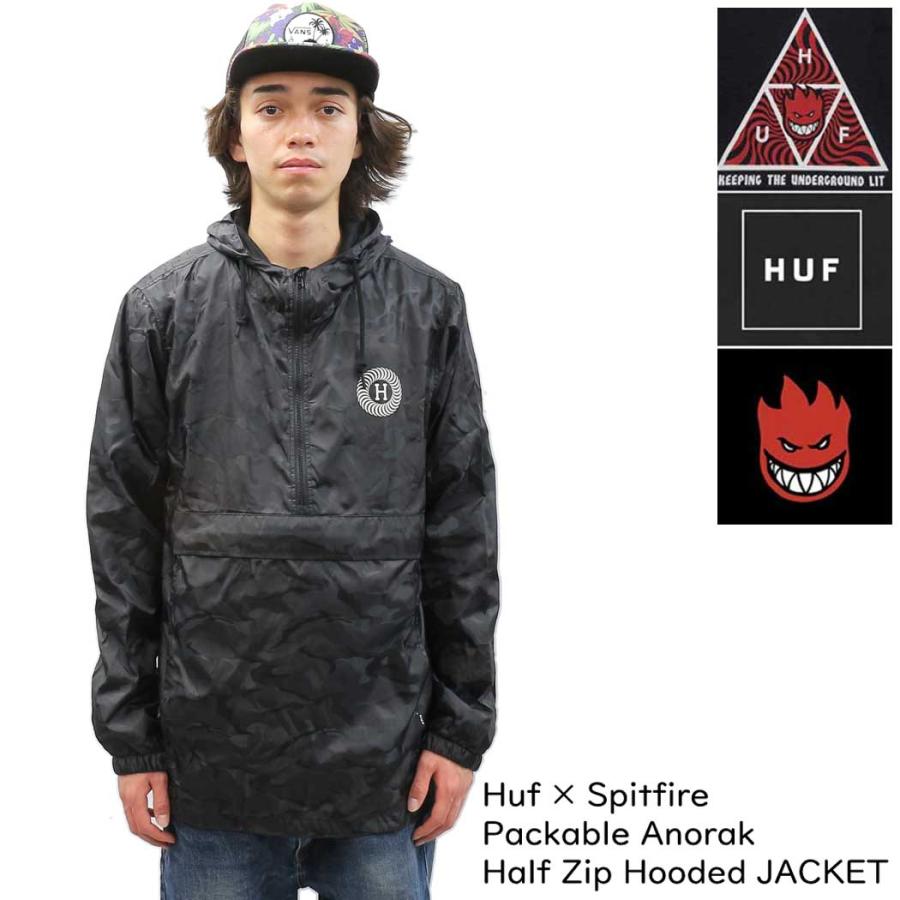 HUF（ハフ） × Spitfire SPTIFIRE Packable Anorak Half Zip Hooded