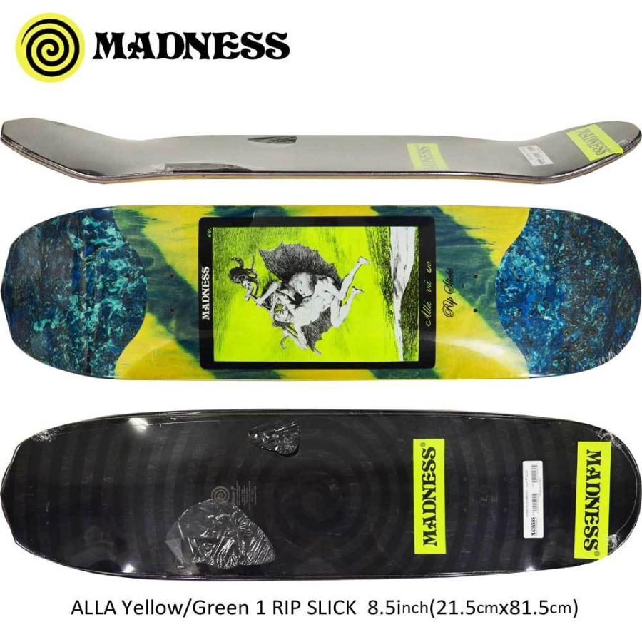 上品 Rip 1 Yellow Green Alla スケートボード マッドネス インチ 8 5 デッキ スケボー Madness Slick 上級者 初心者 スケボー女子 ブランド 人気 デッキ パーツ