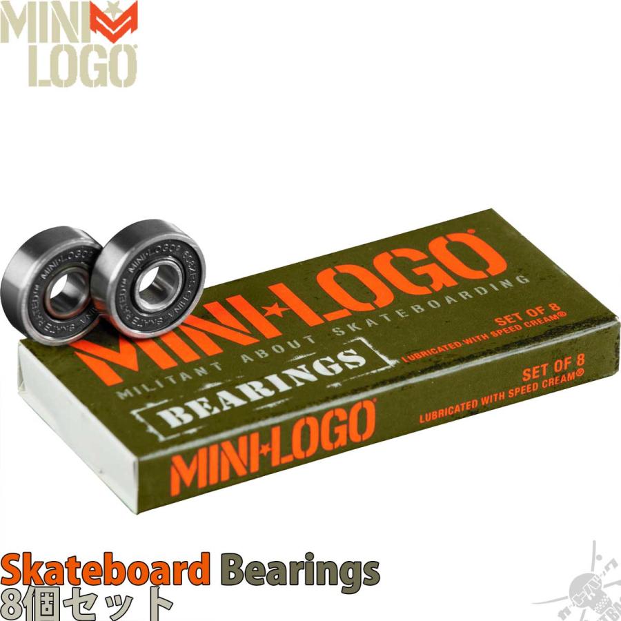 スケボー ベアリング ミニロゴ スケートボード専用 8個セット Mini Logo Skateboard Bearings Series 3 スケートボード パーツ オイルタイプ 1台分 | POWELL | 01