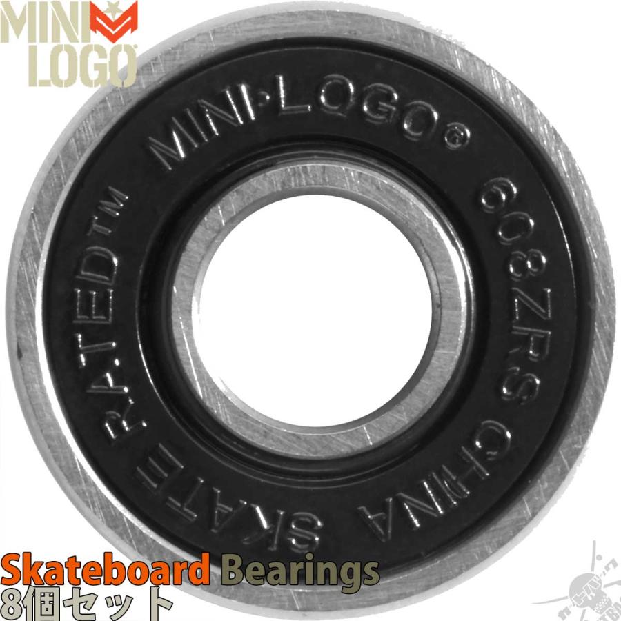 スケボー ベアリング ミニロゴ スケートボード専用 8個セット Mini Logo Skateboard Bearings Series 3 スケートボード パーツ オイルタイプ 1台分 | POWELL | 02