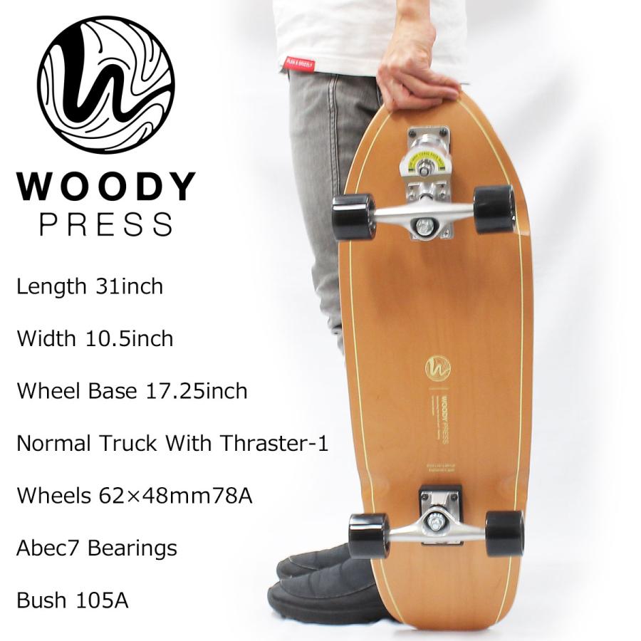 Woodypress 31 Thruster-1 ウッディプレス スラスター1 TH1 サーフスケート スケボー スケートボード コンプリート 完成品 人気ブランド | サーパス | 15