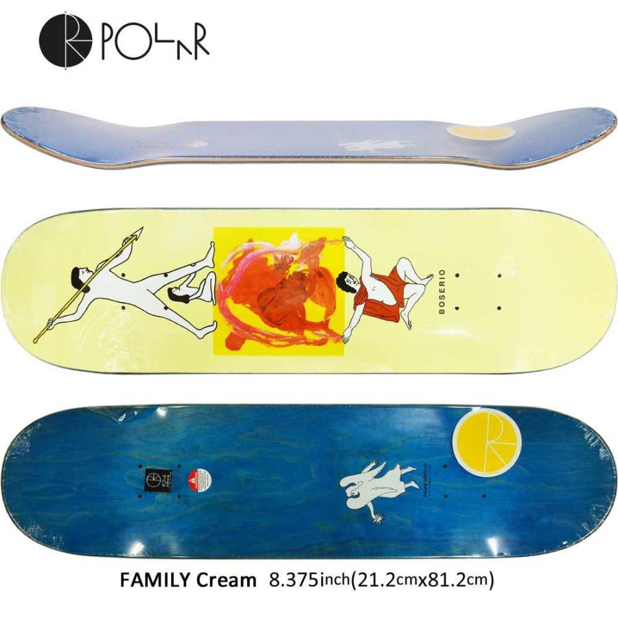 スケボー スケート デッキ スケートボード スウェーデンPOLAR SKATE CO ポーラー 板 北欧FAMILY Cream  8.375inchNICK BOSERIO MODELストリート オシャレ ファッ