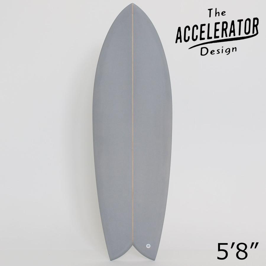 The Accelerator Design PU 5'8" TWIN Gray 2FIN Future type アクセルレーター レトロフィッシュテール サーフボード  デッキコンケーブ フューチャーフィンタ | ブランド登録なし