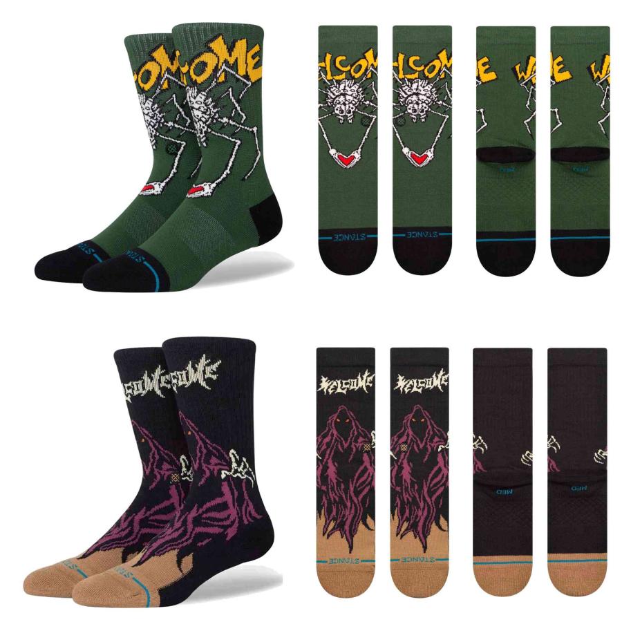 Stance スタンス Welcome Skelly Wilbur スタンスソックス Stance Socks ウェルカム スケートボード 限定モデル ギフト 男性 彼氏 プレゼント 贈り物 普段履き | STANCE