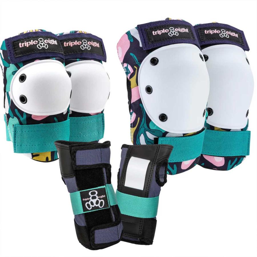 トリプルエイト スケボー キッズプロテクター セイバーシリーズ フローラル セット Triple eight Saver 3Pack Floral スケートボード 子供 小人 小学生 | ブランド登録なし | 01