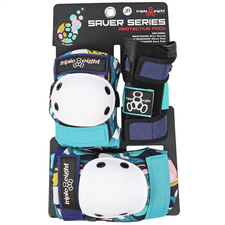 トリプルエイト スケボー キッズプロテクター セイバーシリーズ フローラル セット Triple eight Saver 3Pack
