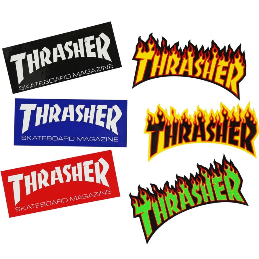 Thrasher スラッシャー ステッカー Various Sticker Magazine Flame スケートボード スケボー マガジン フレイム シール｜cutback2