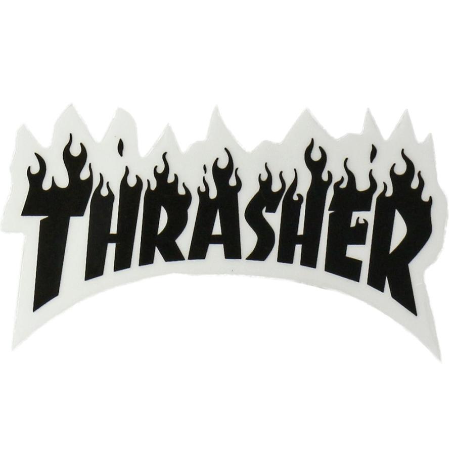 Thrasher スラッシャー ステッカー Flame Small Sticker ブラック スケートボード フレーム スケボー シール ブランド スーツケース オシャレ | THRASHER | 03