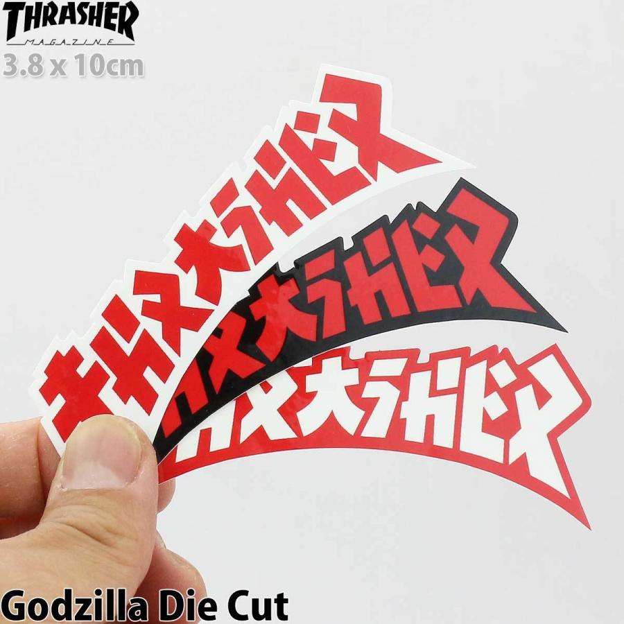 スケボー ステッカー スラッシャー ゴジラ ダイカット Thrasher Godzilla Die Cut スケートボード シール ブランド 車 おしゃれ スマホ スノーボード 人気 | THRASHER | 01
