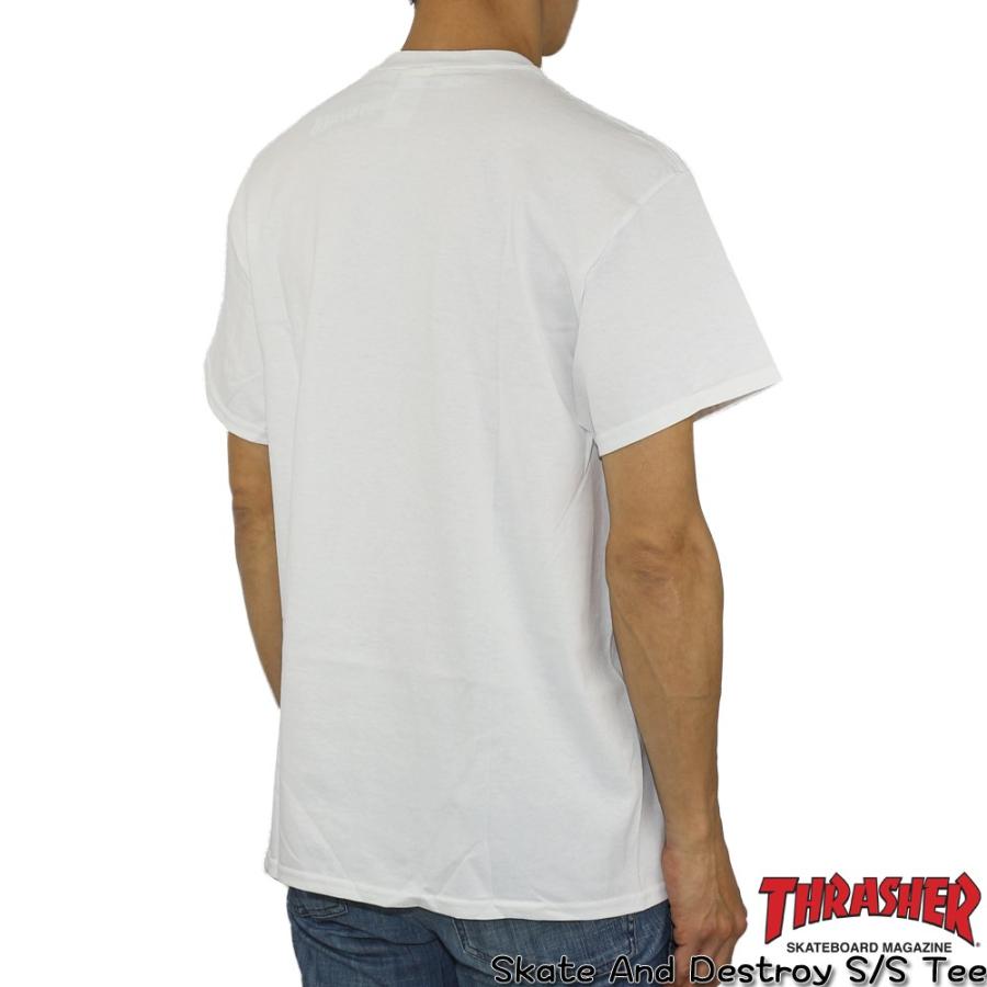 Tシャツ 半袖スラッシャー THRASHER tシャツ Skate And Destroy S/S Tee (White) スケートアンドデストロイ スケートボード スケボー | THRASHER | 01