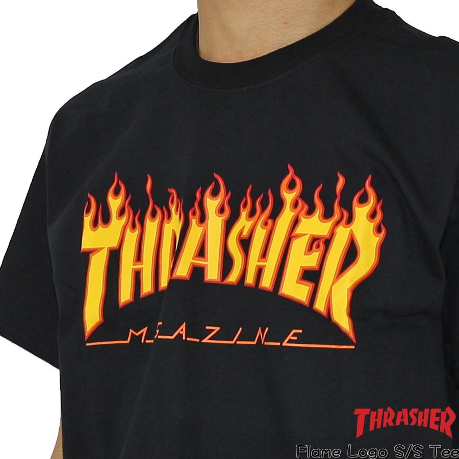 Tシャツ 半袖 スラッシャー THRASHER tシャツ Flame Logo S/S Tee (WHT・BLK・Charcoal Gray) フレーム ファイヤーパターン | THRASHER | 06
