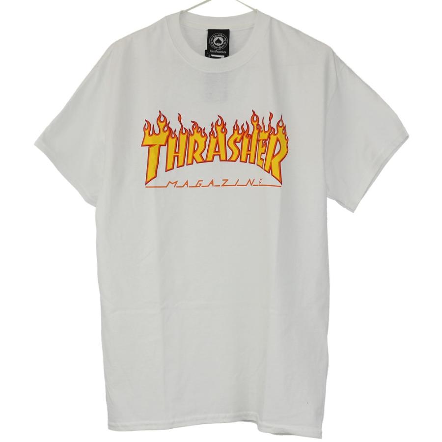 Tシャツ 半袖 スラッシャー THRASHER tシャツ Flame Logo S/S Tee (WHT・BLK・Charcoal Gray) フレーム ファイヤーパターン | THRASHER | 01