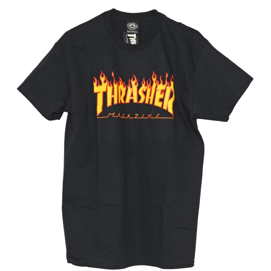 Tシャツ 半袖 スラッシャー THRASHER tシャツ Flame Logo S/S Tee (WHT・BLK・Charcoal Gray) フレーム ファイヤーパターン | THRASHER | 02