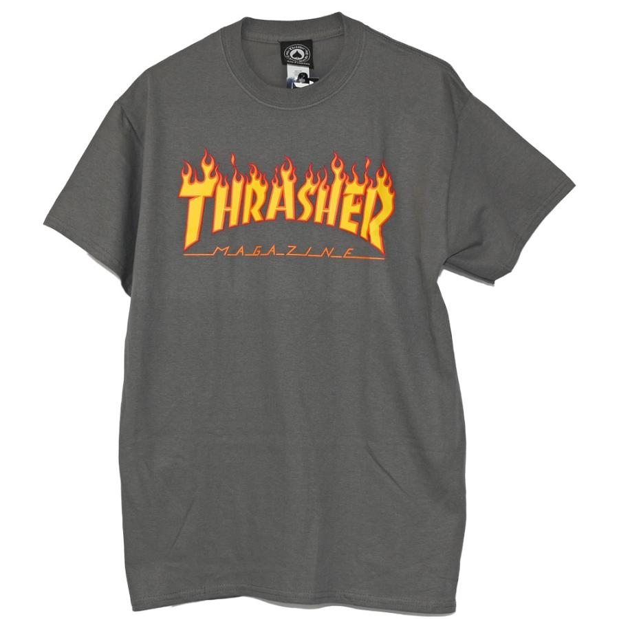 Tシャツ 半袖 スラッシャー THRASHER tシャツ Flame Logo S/S Tee (WHT・BLK・Charcoal Gray) フレーム ファイヤーパターン | THRASHER | 03