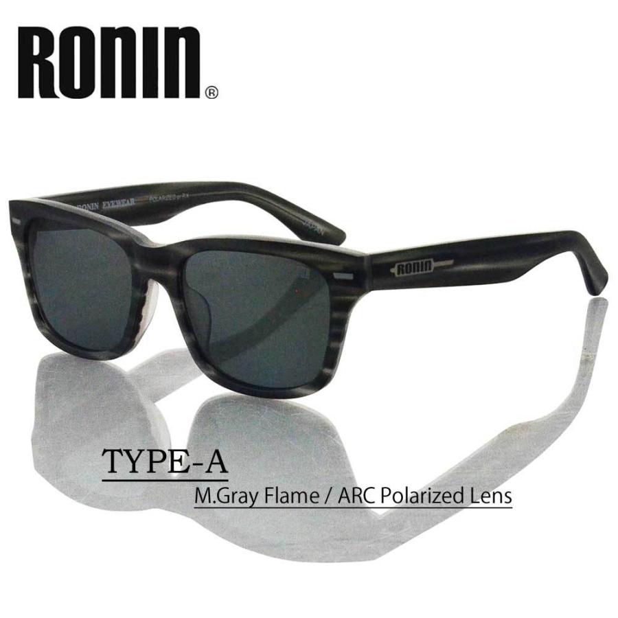ロニン サングラス タイプエー Ronin Eyewear TYPE A Polarized Lens 笹 Matte Gray Flame ARコート UVカット 偏光レンズ 人気 かっこいい ブランド | ブランド登録なし