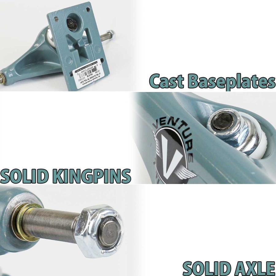 ベンチャー 5.2 LO TM スケボー トラック Venture Trucks Team Editions OG Wings Teal スケートボード スケボートラック パーツ 足回り 定番モデル | DELUXE | 08