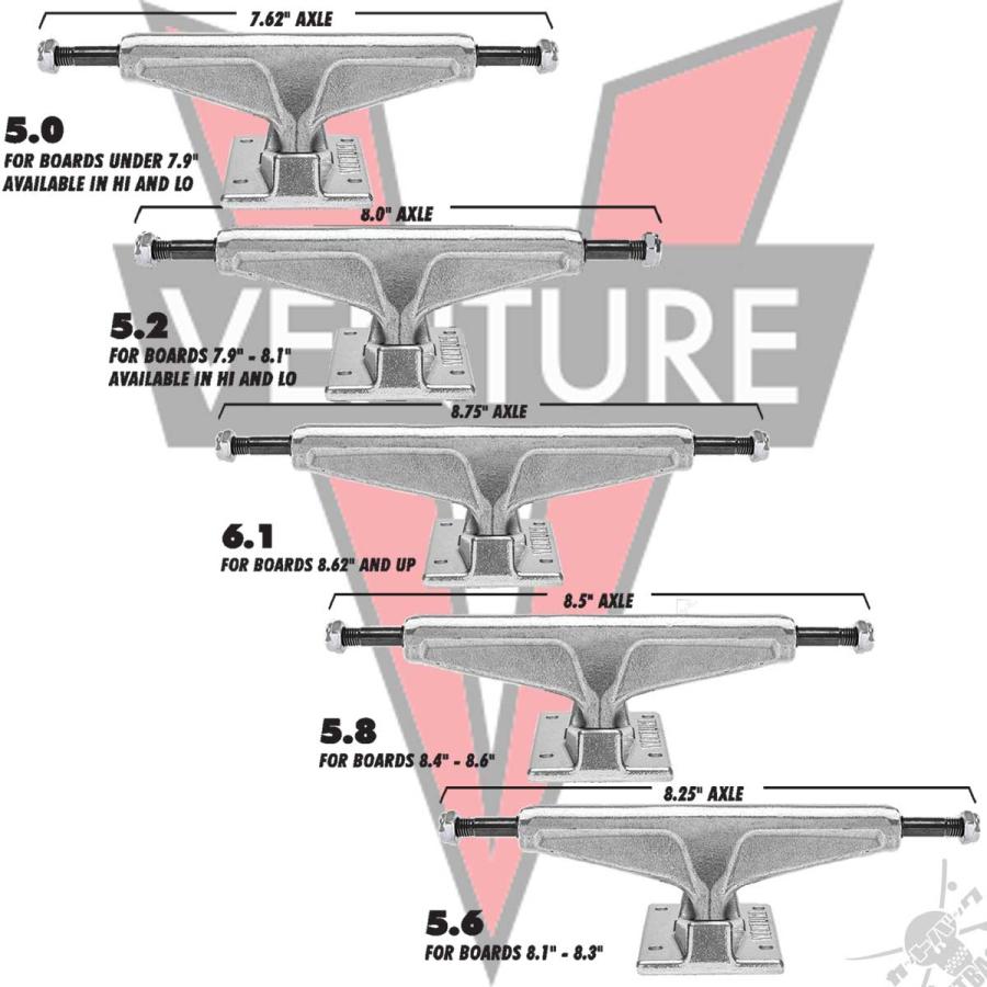 ベンチャー 5.2 LO VL スケボー トラック Venture Trucks V Light All Silver スケートボード スケボートラック パーツ 中空 軽量 足回り | DELUXE | 09