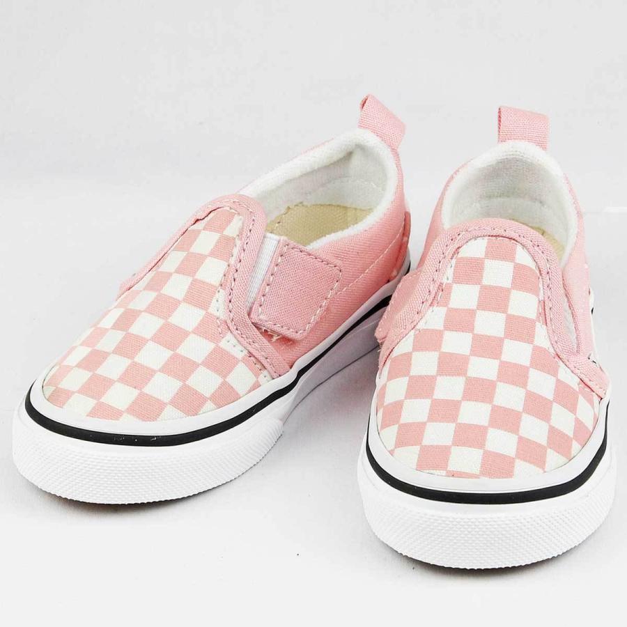 USA企画 バンズ キッズ スリッポンVans Kids Slip On V Pink / White クラシック チェッカーボード チェック シューズ 男の子 女の子 靴 ブランド｜cutback2｜05