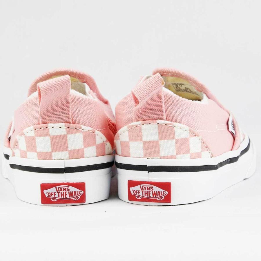 USA企画 バンズ キッズ スリッポンVans Kids Slip On V Pink / White クラシック チェッカーボード チェック シューズ 男の子 女の子 靴 ブランド｜cutback2｜06