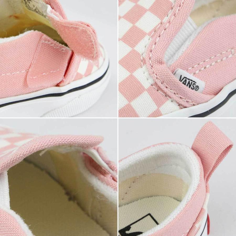 USA企画 バンズ キッズ スリッポンVans Kids Slip On V Pink / White クラシック チェッカーボード チェック シューズ 男の子 女の子 靴 ブランド｜cutback2｜09