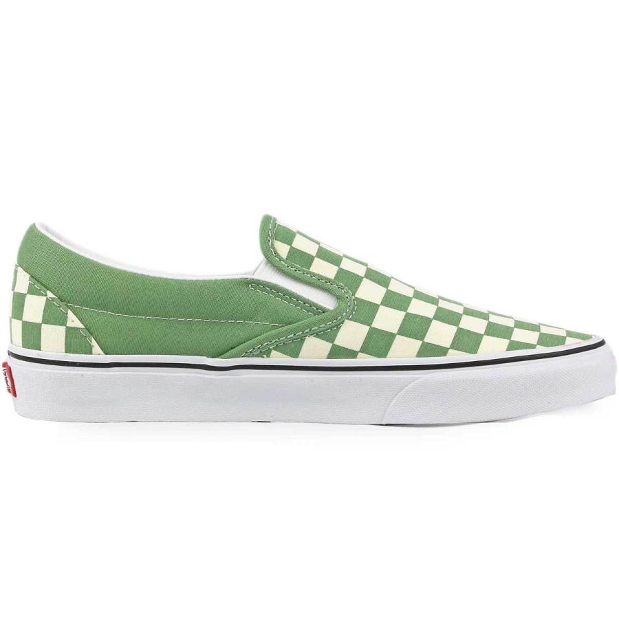 USA企画 バンズ スリッポン Vans Checkerboard Classic Slip On Thyme/White クラシック チェッカーボード チェック シューズ メンズ 靴 ブランド｜cutback2｜03