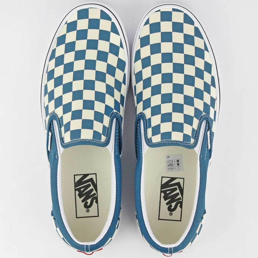 USA企画 バンズ スリッポン Vans Checkerboard Classic Slip On Blue Coral / True White クラシック チェッカーボード チェック シューズ メンズ 靴 ブランド｜cutback2｜06